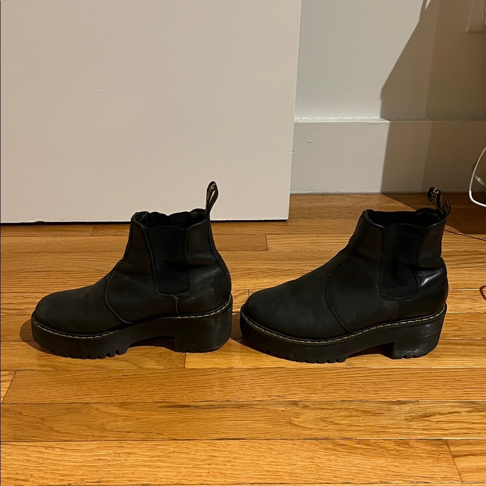 Black Platform Doc Marten Boots - Picture 2 of 2